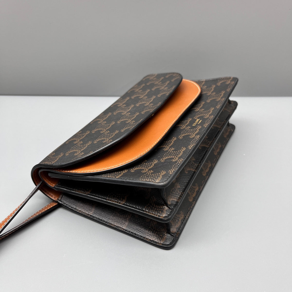 Celine - Triomphe Envelope Bag - Cloth - Brown - (mini)