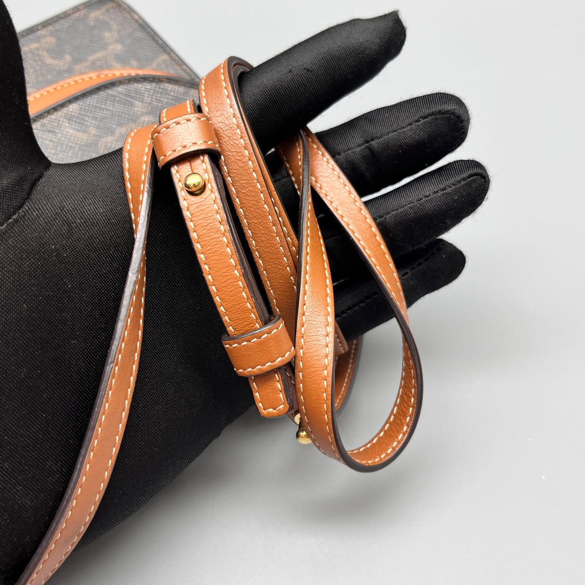 Celine - Triomphe Envelope Bag - Cloth - Brown - (mini)