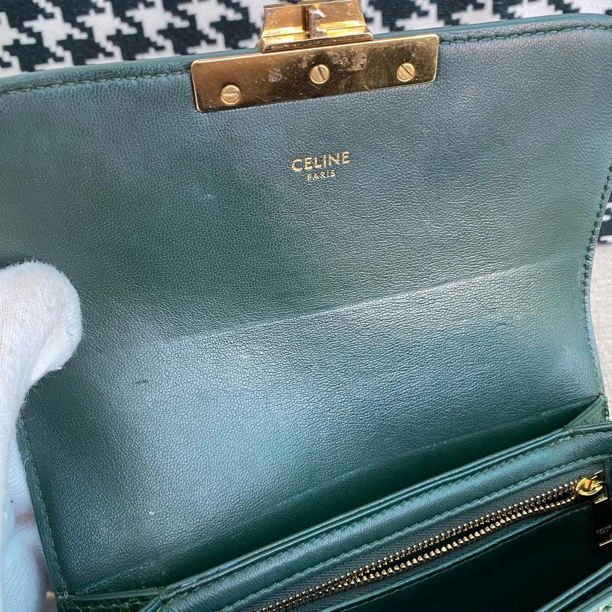 Celine - Triomphe - Exotic leathers - Python - Green - (mini)