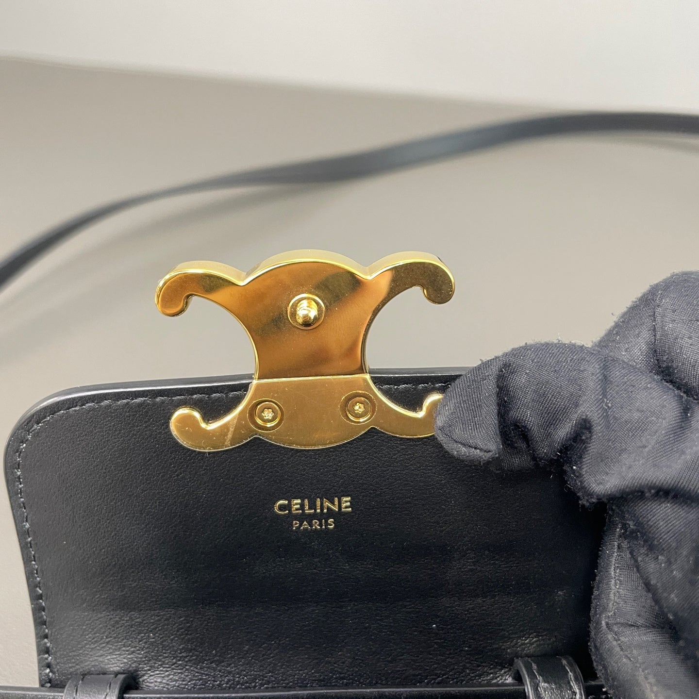 Celine - Triomphe - Leather - Black - (mini)