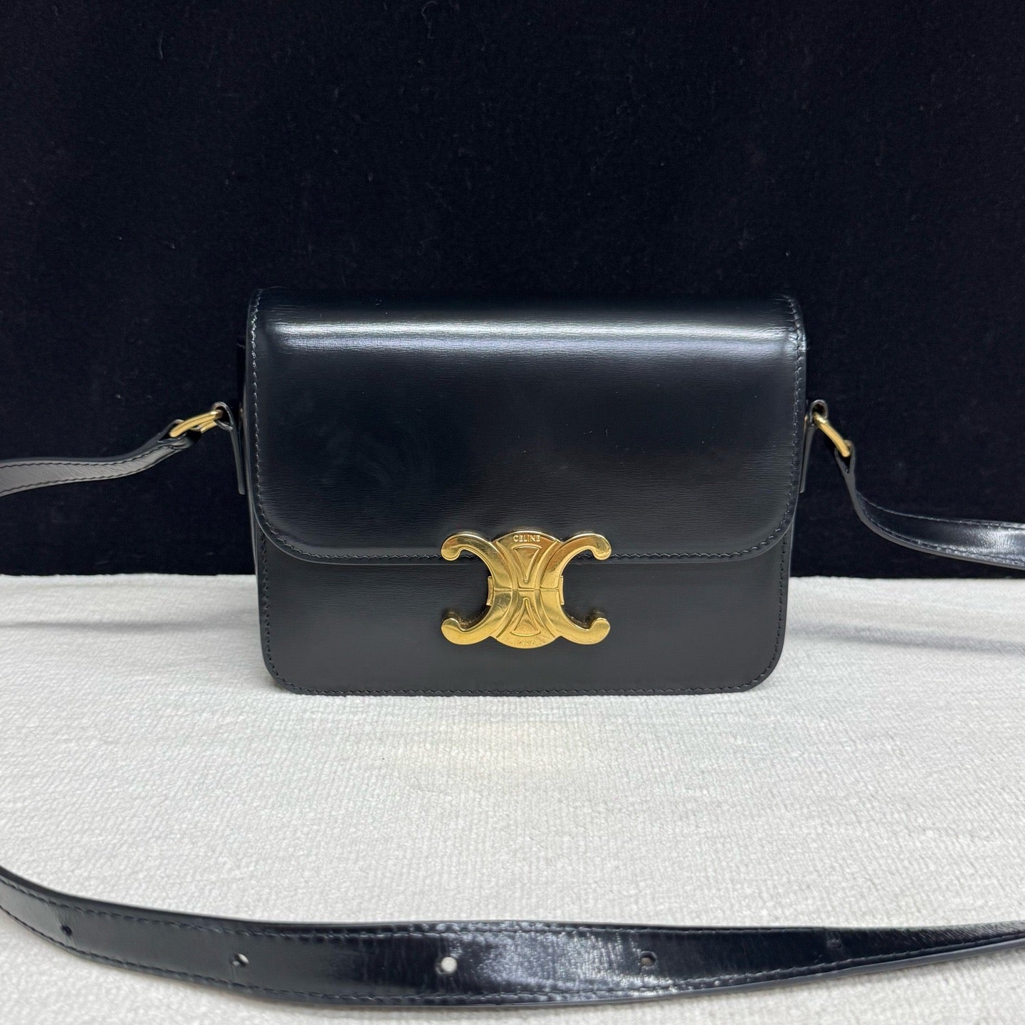 Celine - Triomphe - Leather - Black - (small)