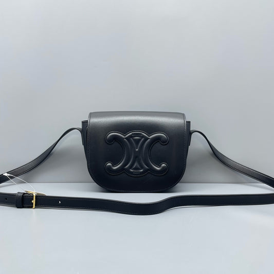 Celine - Triomphe - Leather - Black - (small)