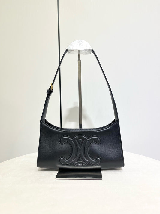 Celine - Triomphe - Leather - Black - (small)