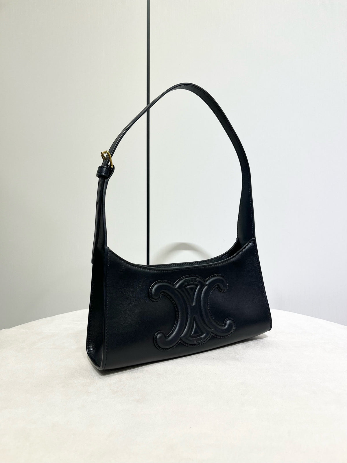 Celine - Triomphe - Leather - Black - (small)
