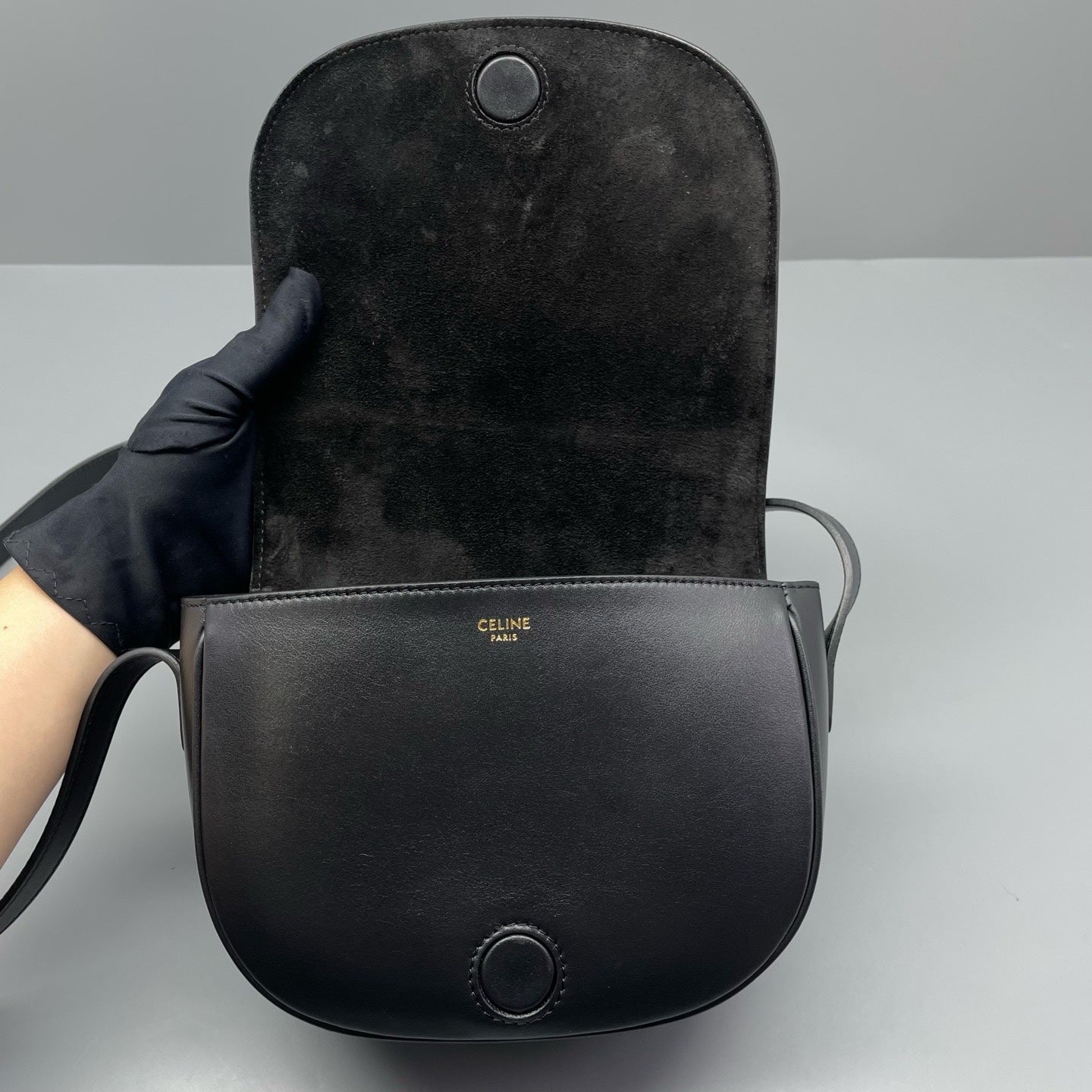 Celine - Triomphe - Leather - Black - (small)