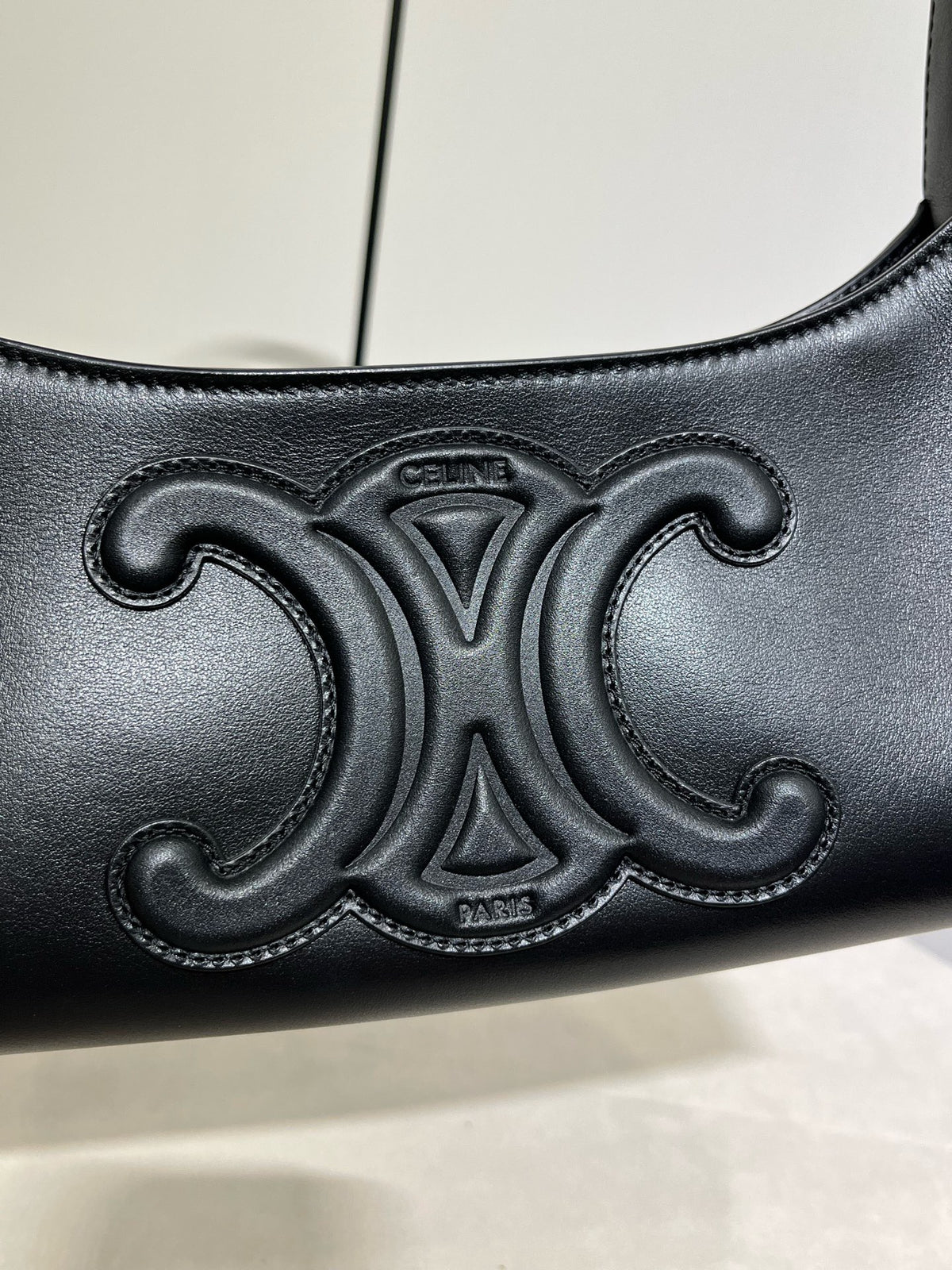 Celine - Triomphe - Leather - Black - (small)