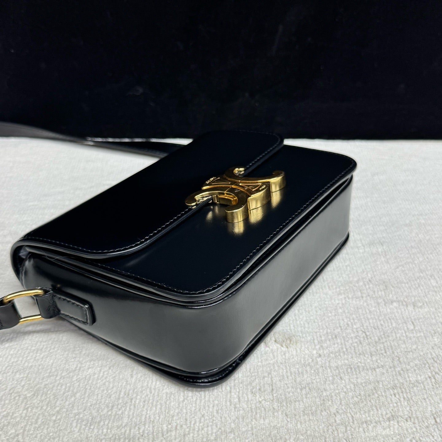 Celine - Triomphe - Leather - Black - (small)