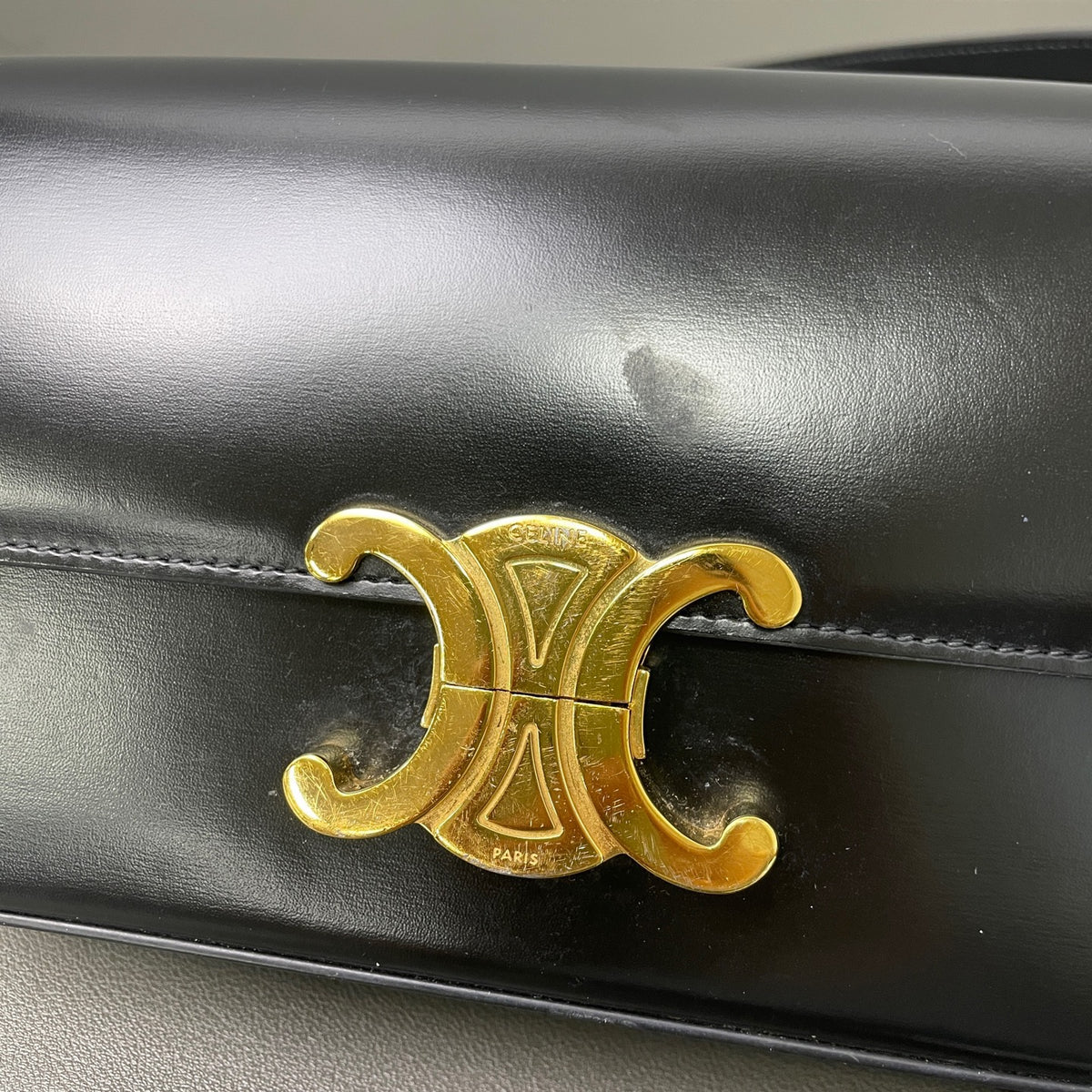 Celine - Triomphe - Leather - Black - (Small)