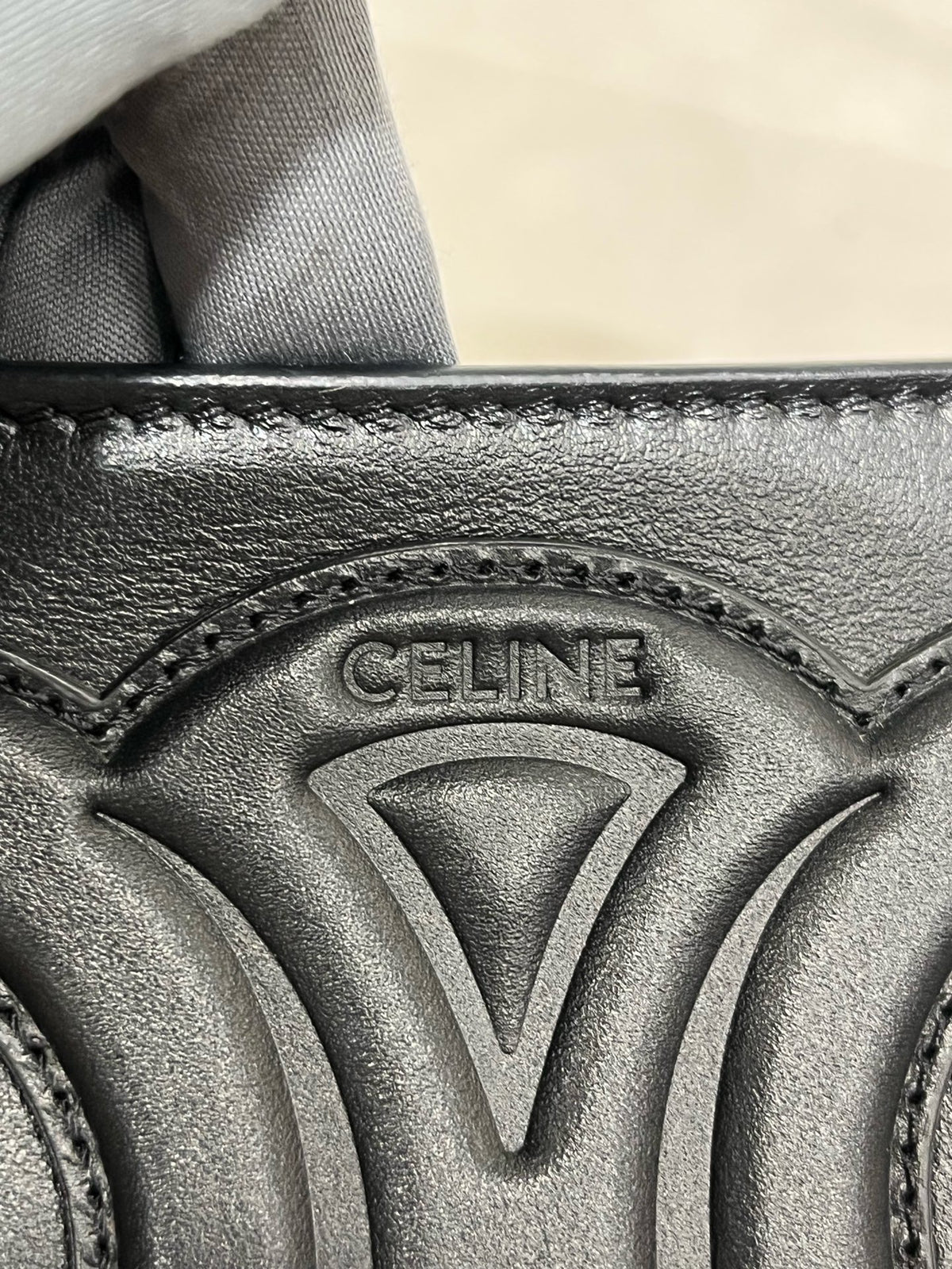 Celine - Triomphe - Leather - Black - (small)