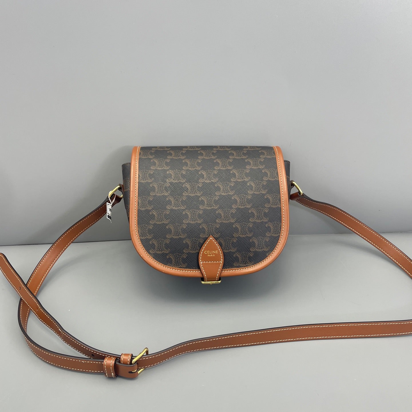 Celine - Triomphe - Leather - Brown - (small)