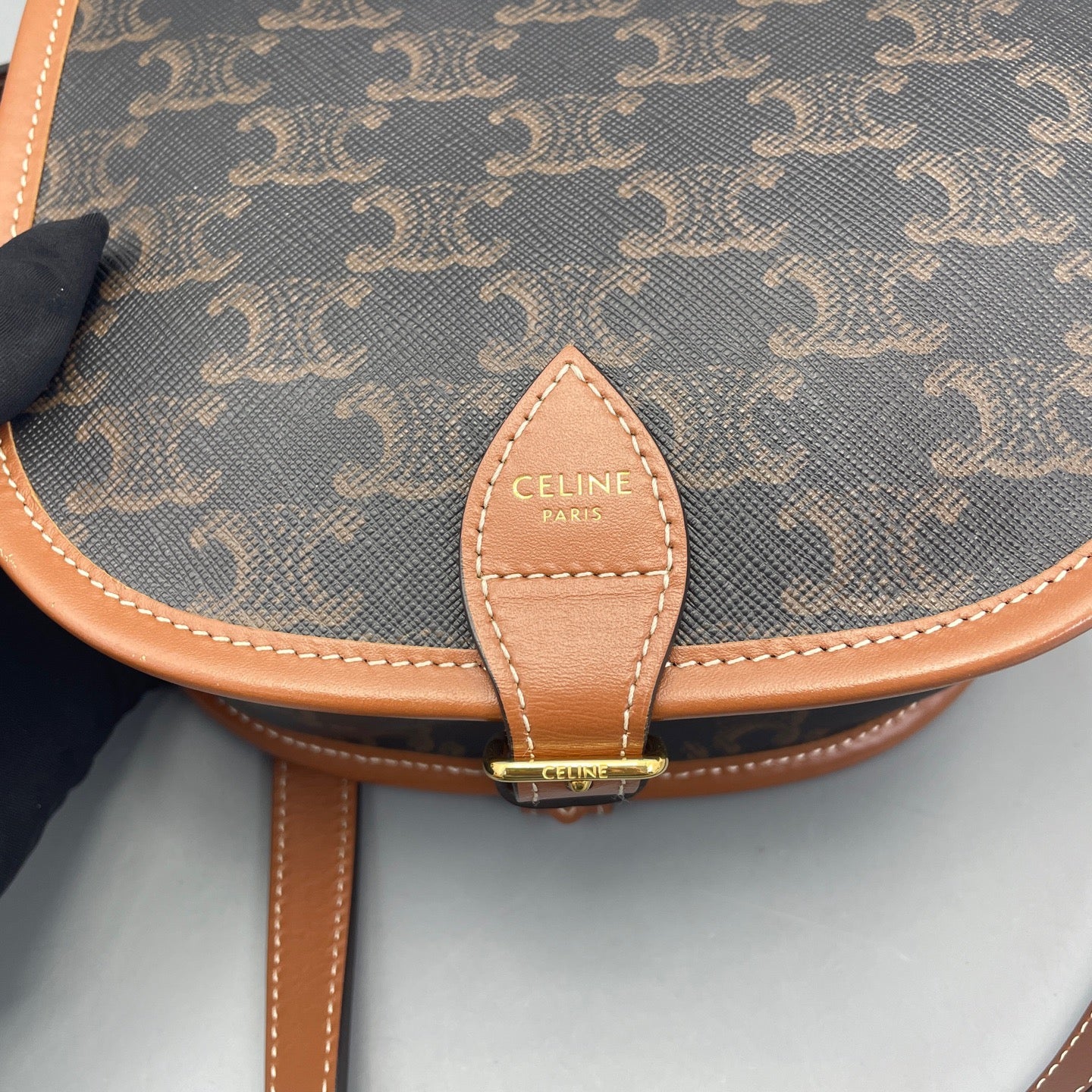 Celine - Triomphe - Leather - Brown - (small)