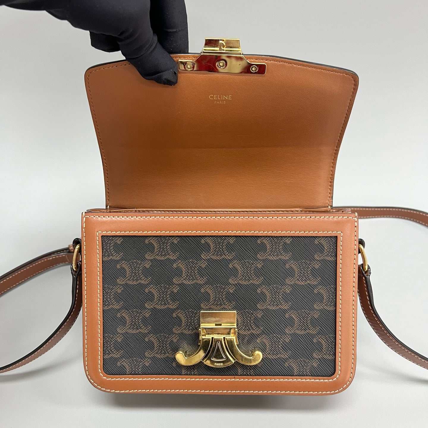 Celine - Triomphe - Leather - Brown - (small)