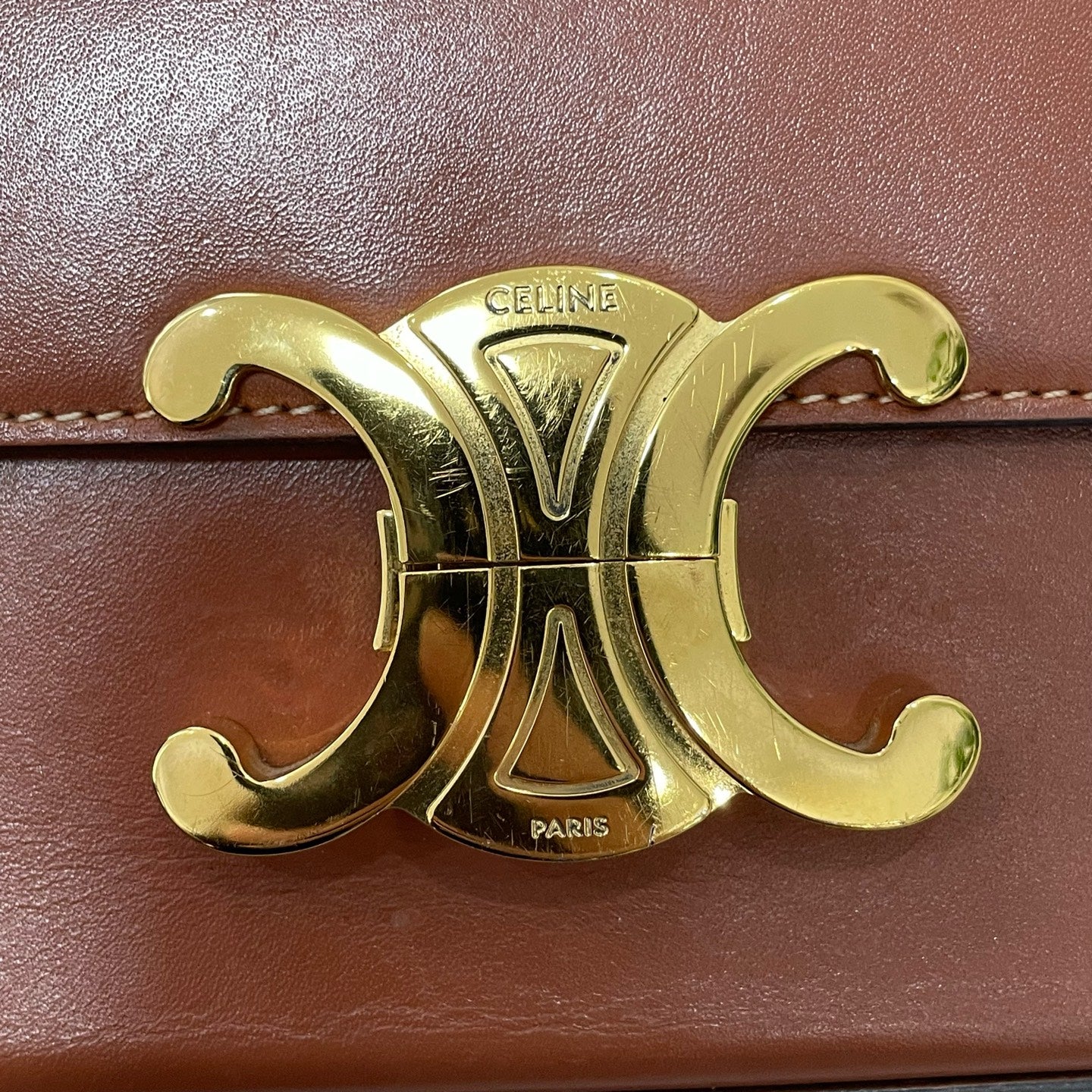 Celine - Triomphe - Leather - Brown - (small)