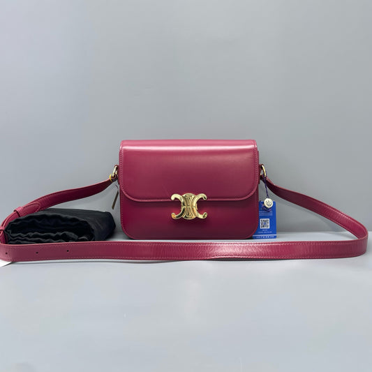 Celine - Triomphe - Leather - Burgundy - (mini)