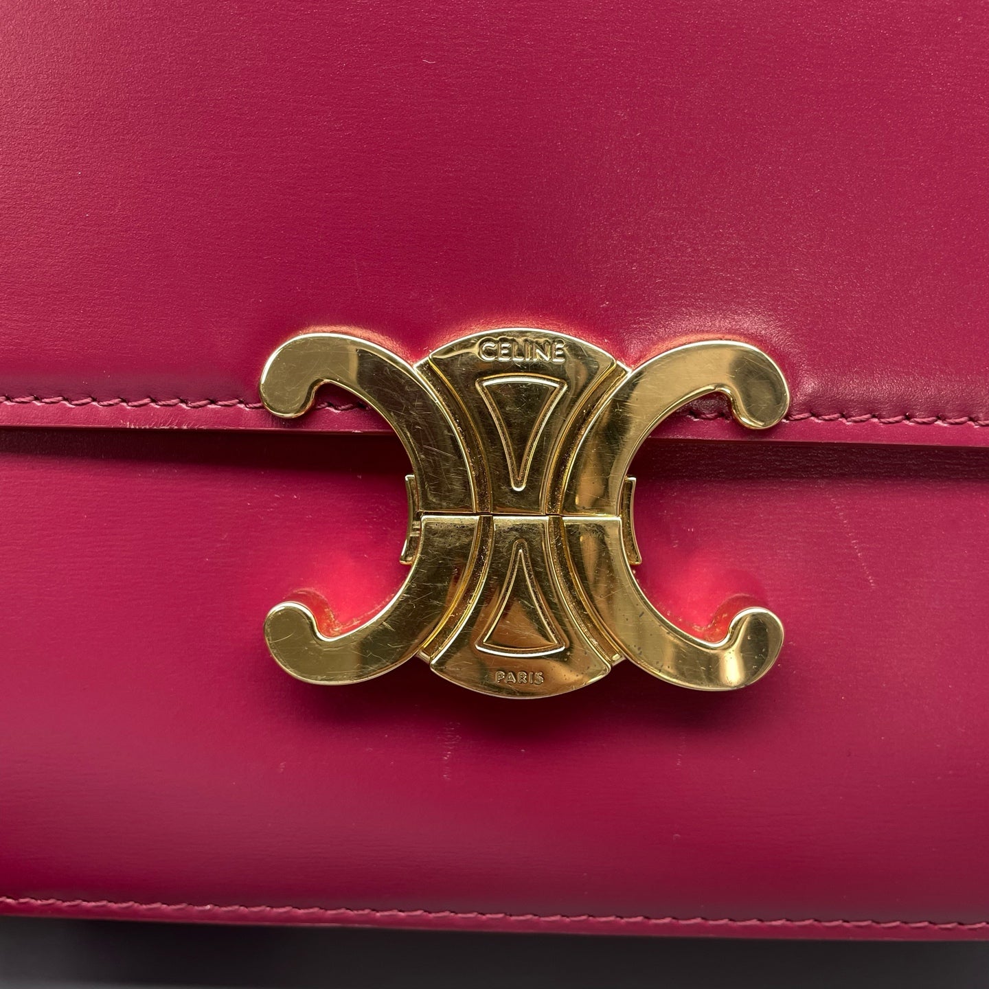 Celine - Triomphe - Leather - Burgundy - (mini)