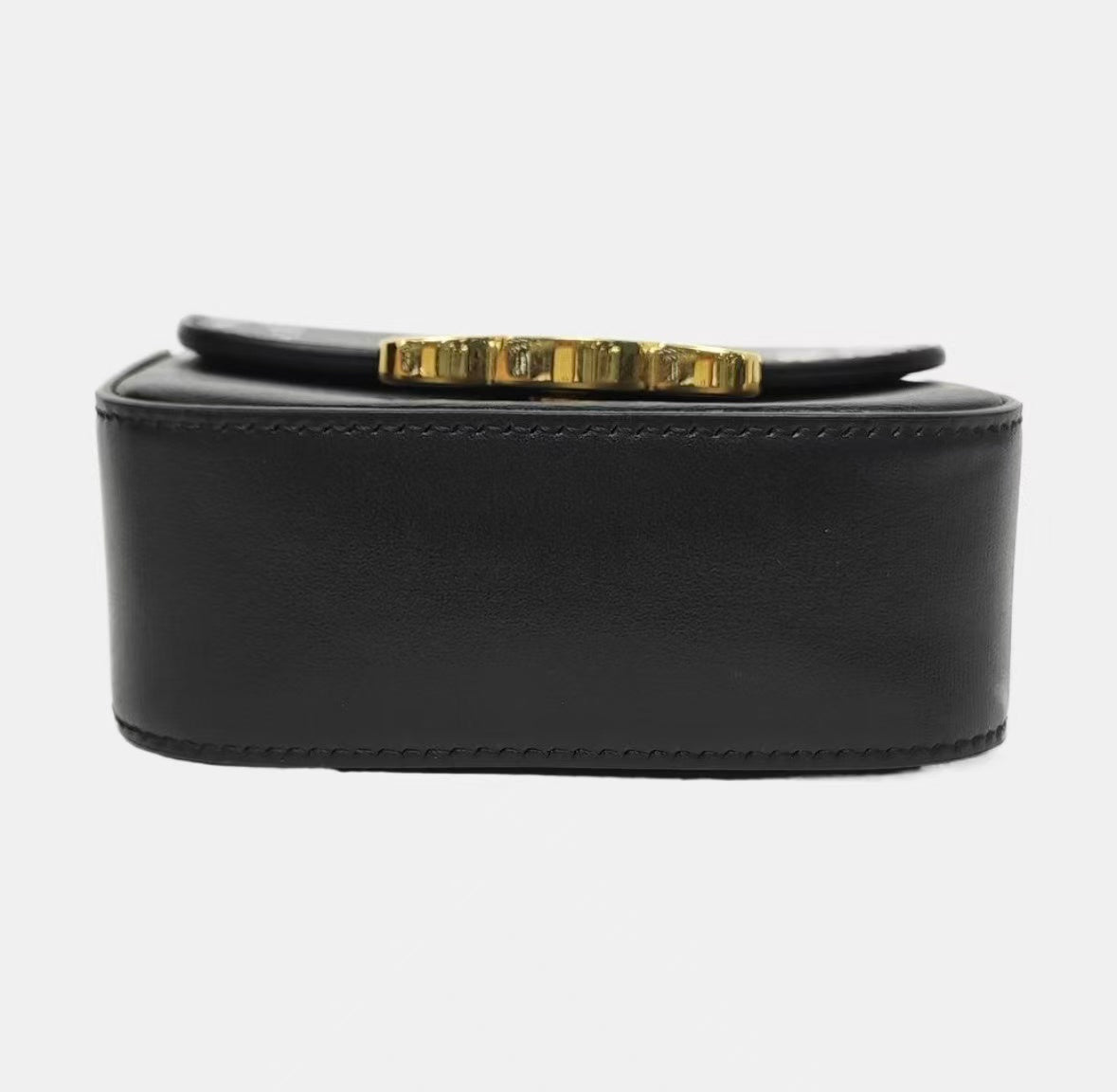 Celine - Triomphe Mini - Calfskin leather - Black with Gold-Tone Hardware - (mini)