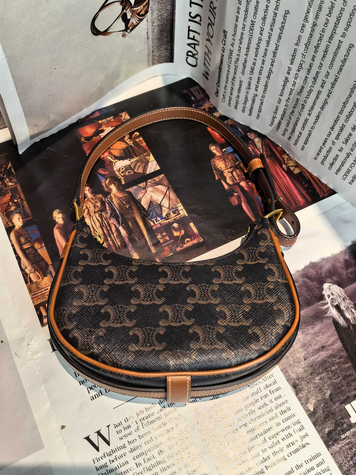 Celine - Triomphe Mini - Cloth - Black - (mini)