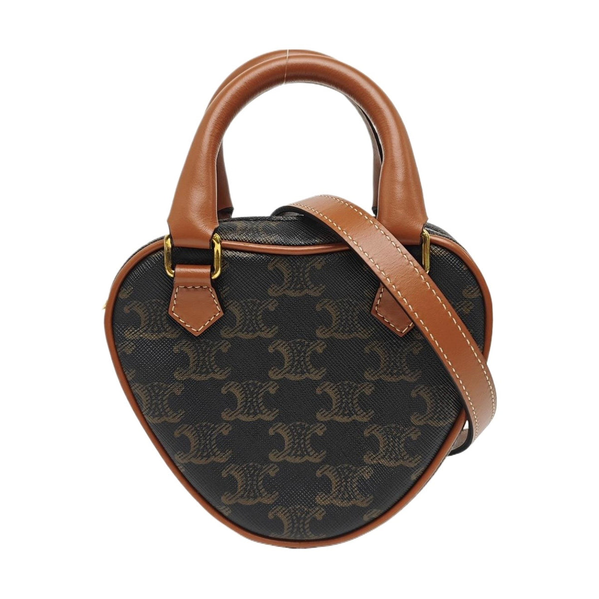 Celine - Triomphe Mini Heart Bag - Leather - Brown - (mini)