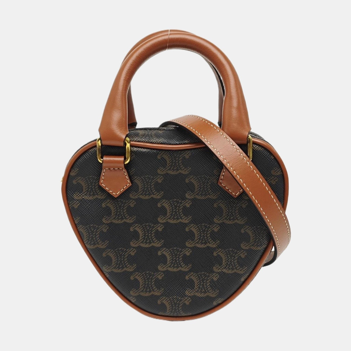 Celine - Triomphe Mini Heart Bag - Leather - Brown - (mini)