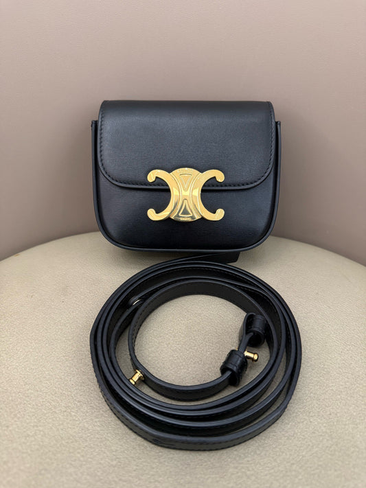 Celine - Triomphe Mini - Leather - Black - (mini)