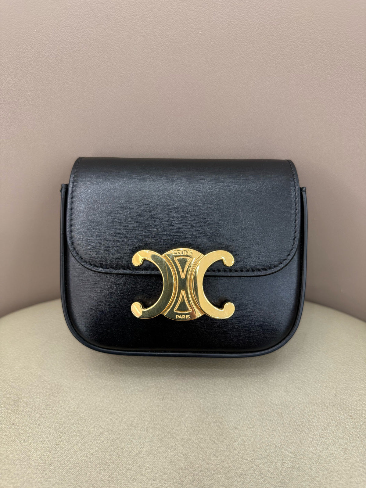 Celine - Triomphe Mini - Leather - Black - (mini)
