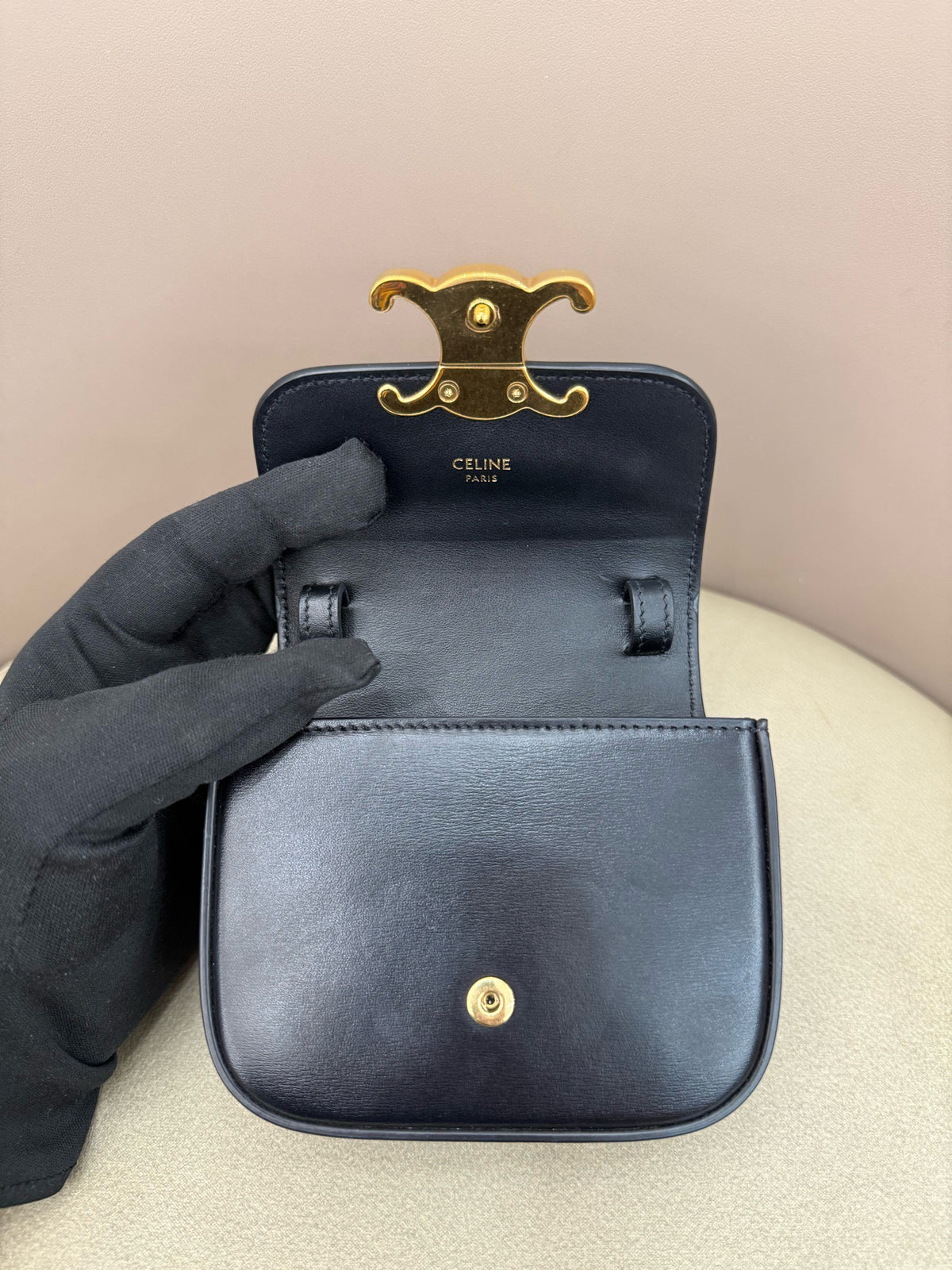 Celine - Triomphe Mini - Leather - Black - (mini)