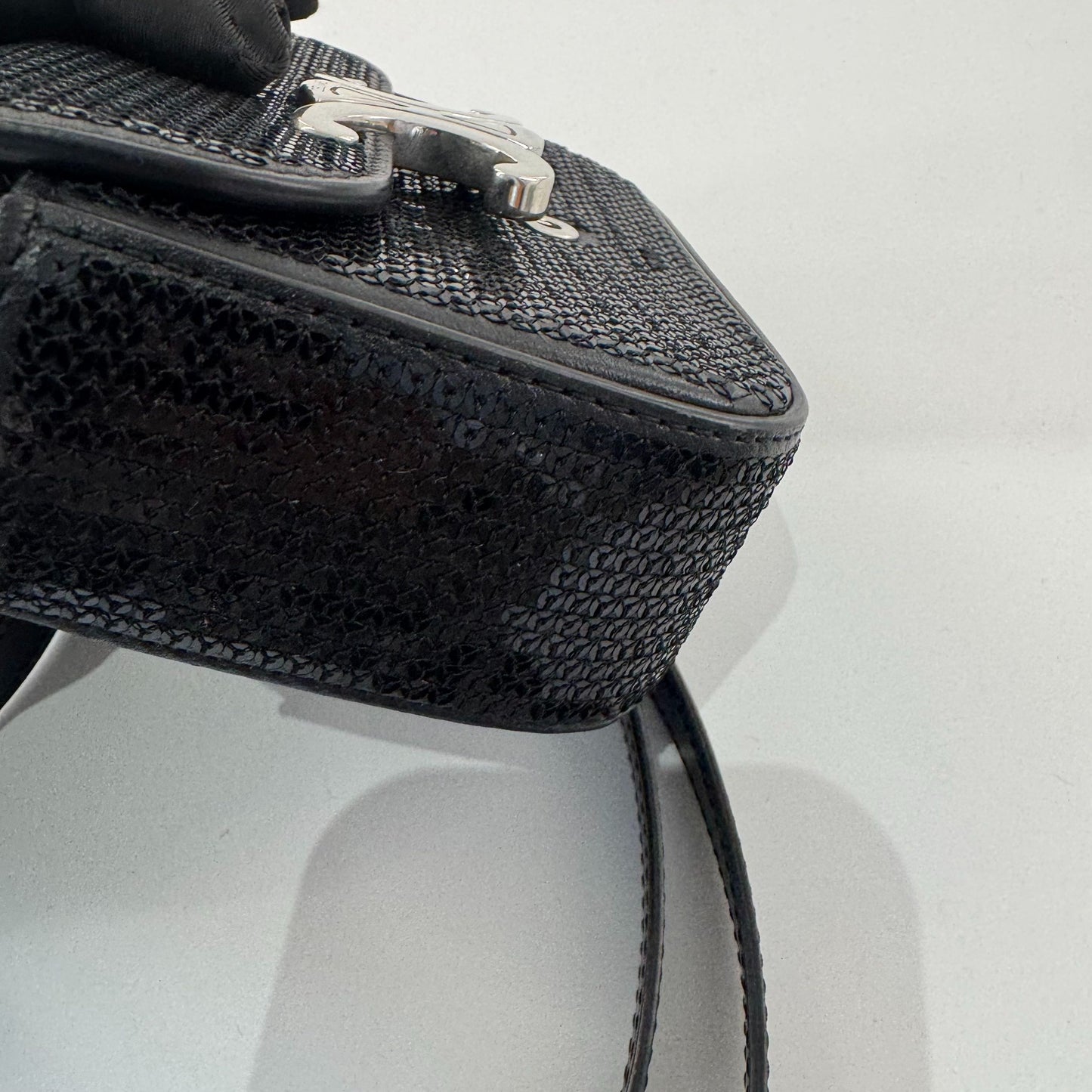 Celine - Triomphe Mini Sequin Flap Bag - Glitter - Black - (mini)