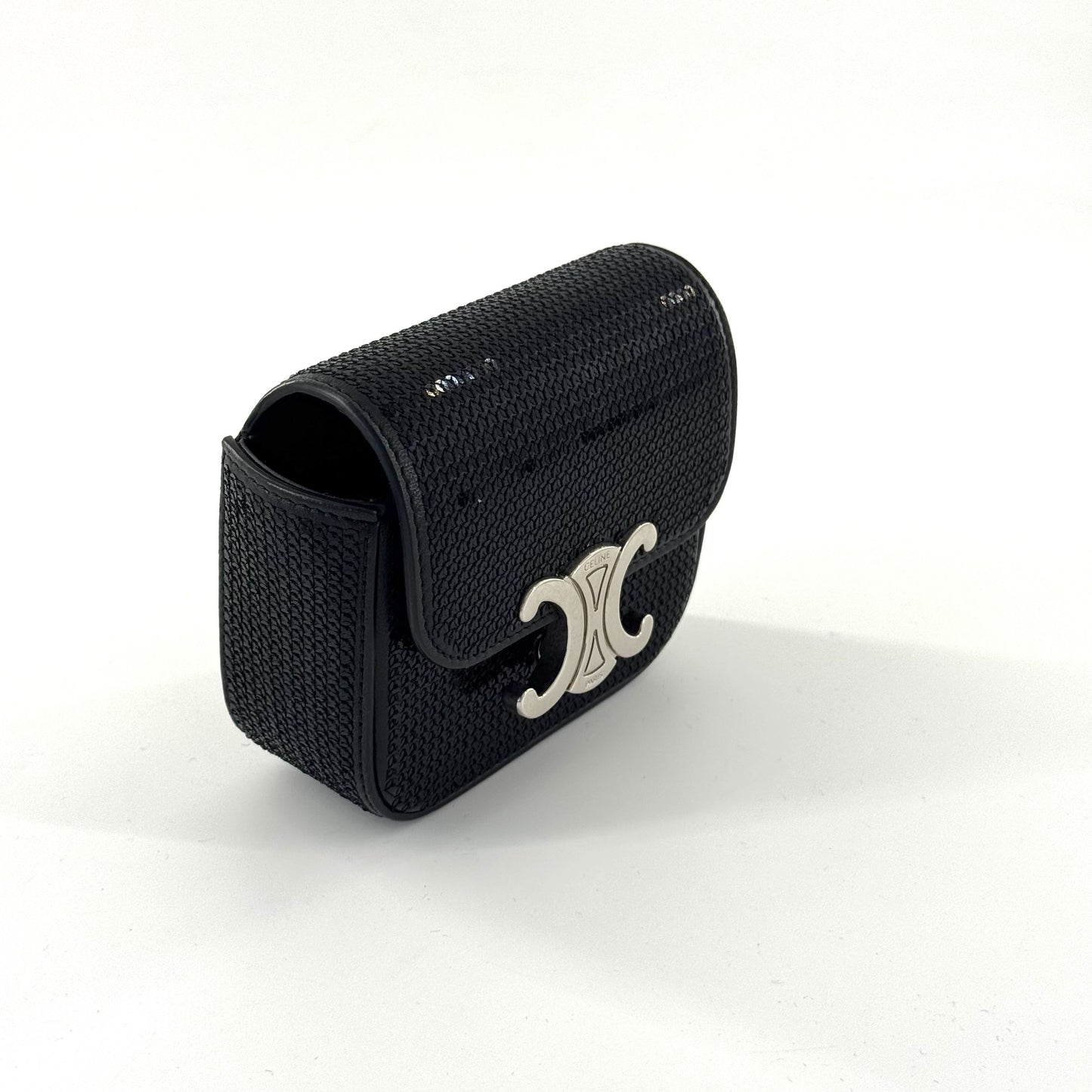 Celine - Triomphe Mini Sequin Flap Bag - Glitter - Black - (mini)