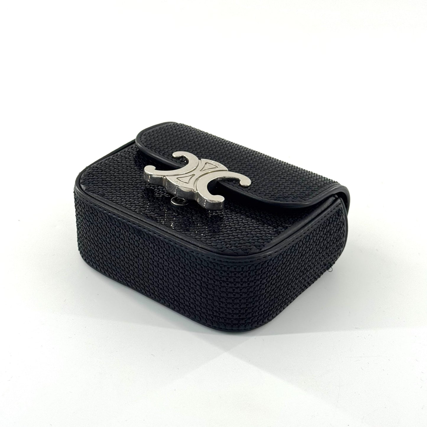 Celine - Triomphe Mini Sequin Flap Bag - Glitter - Black - (mini)