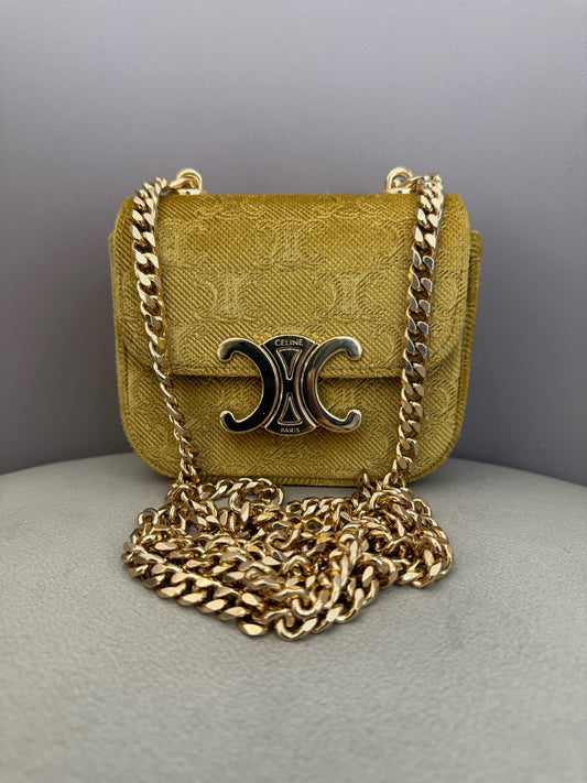 Celine - Triomphe Mini - Velvet - Yellow - (mini)