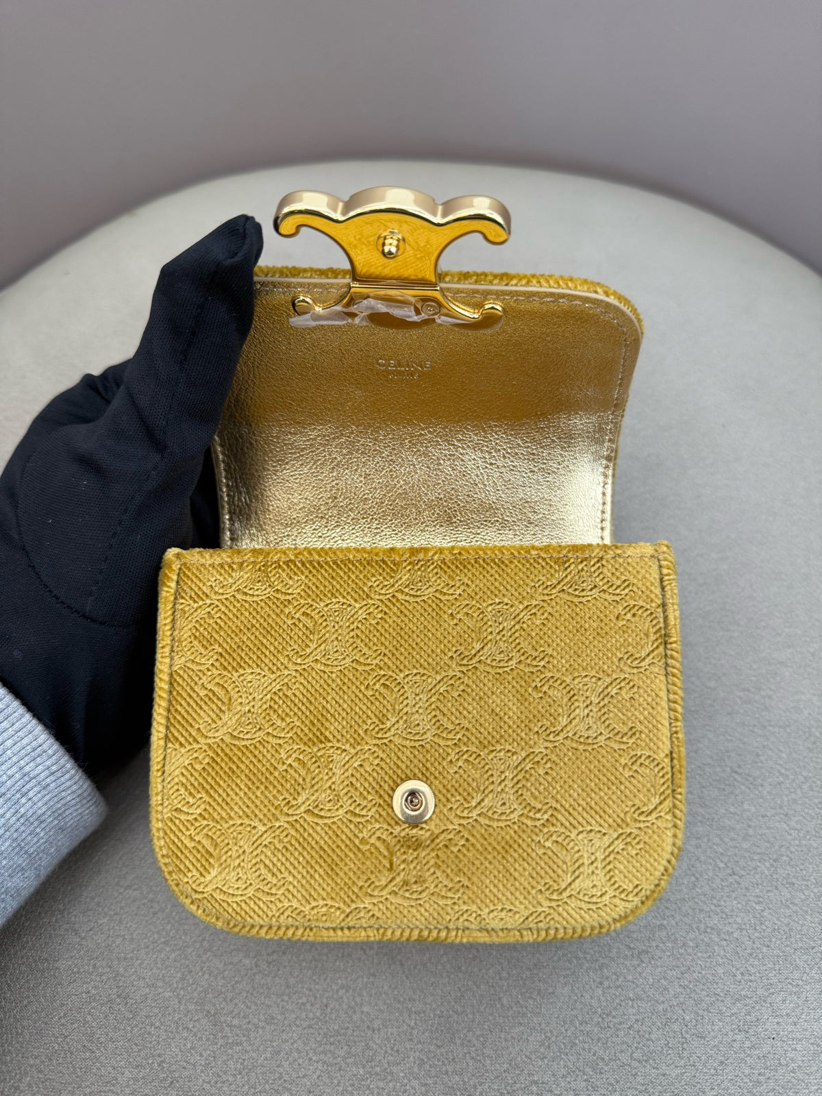 Celine - Triomphe Mini - Velvet - Yellow - (mini)