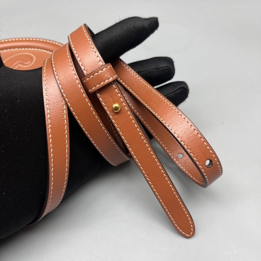Celine - Triomphe Oval Bag - Leather - Brown - (mini)