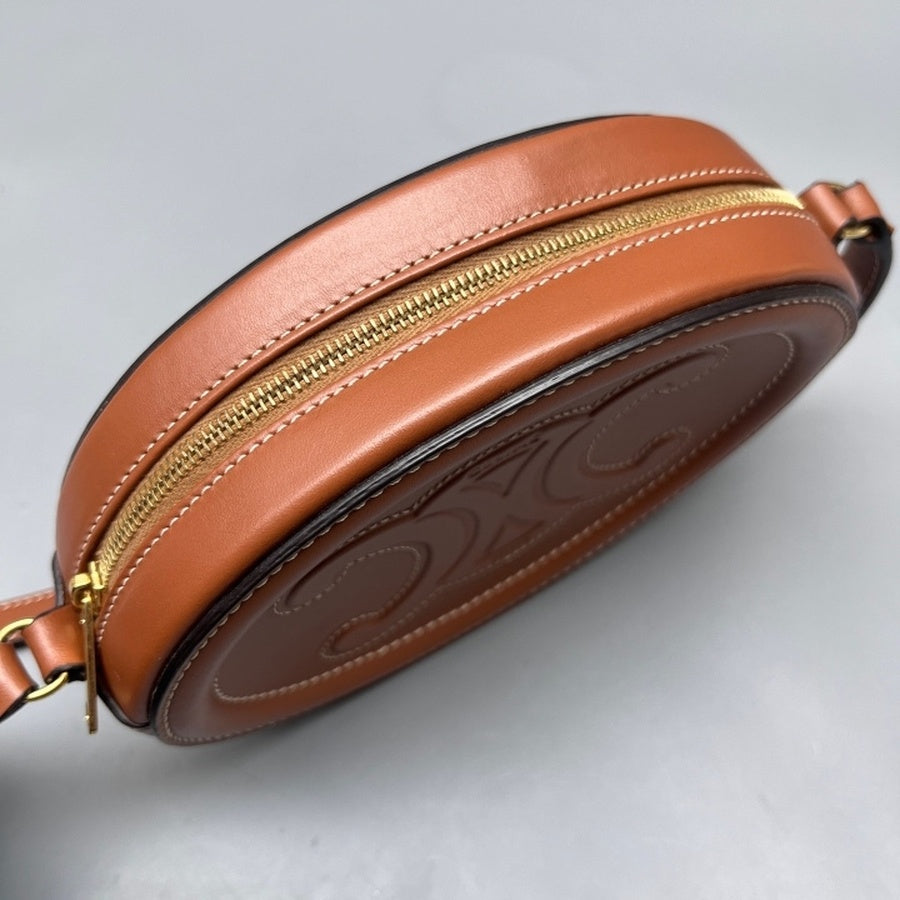 Celine - Triomphe Oval Bag - Leather - Brown - (mini)