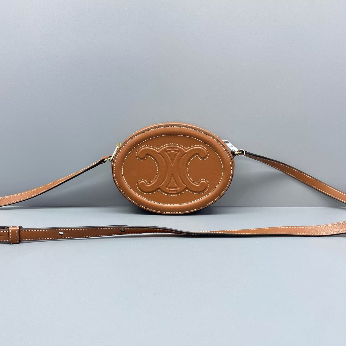 Celine - Triomphe Oval Bag - Leather - Caramel - (mini)