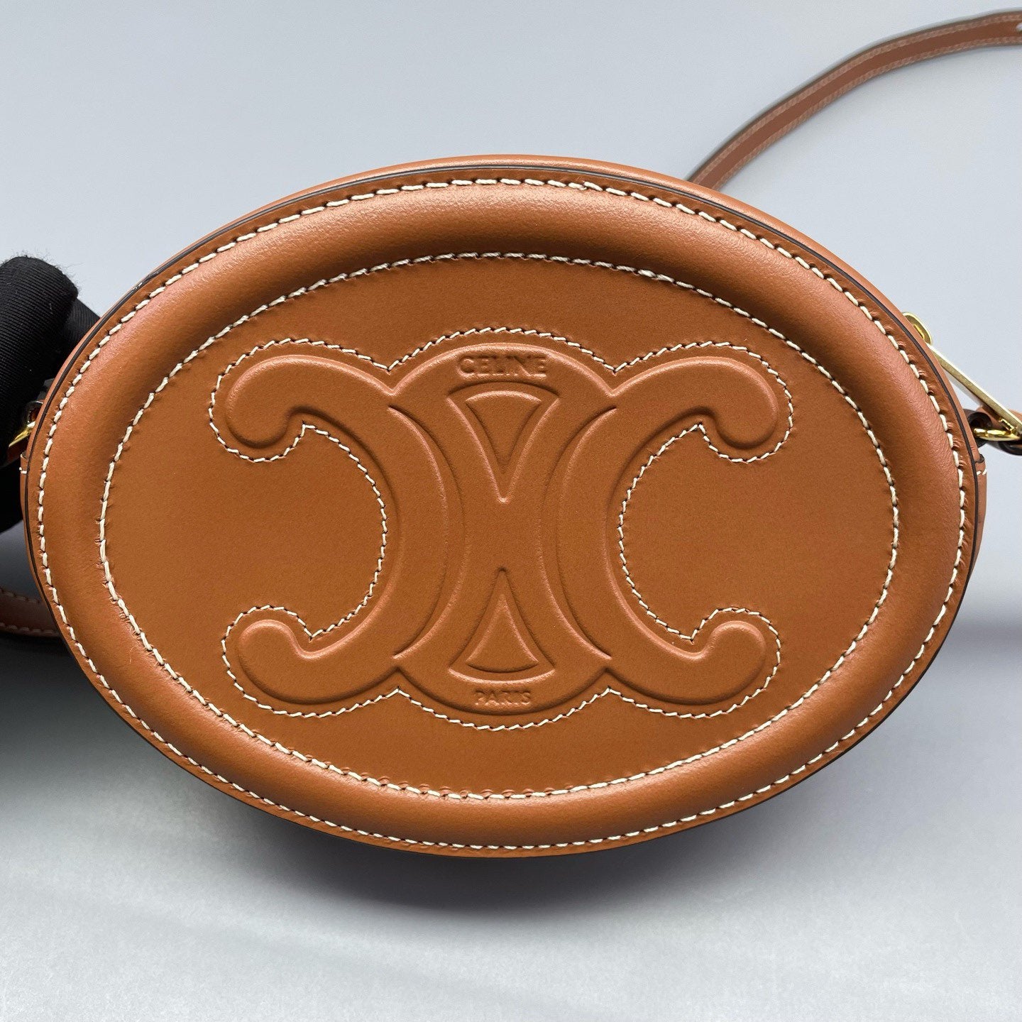 Celine - Triomphe Oval Bag - Leather - Caramel - (mini)