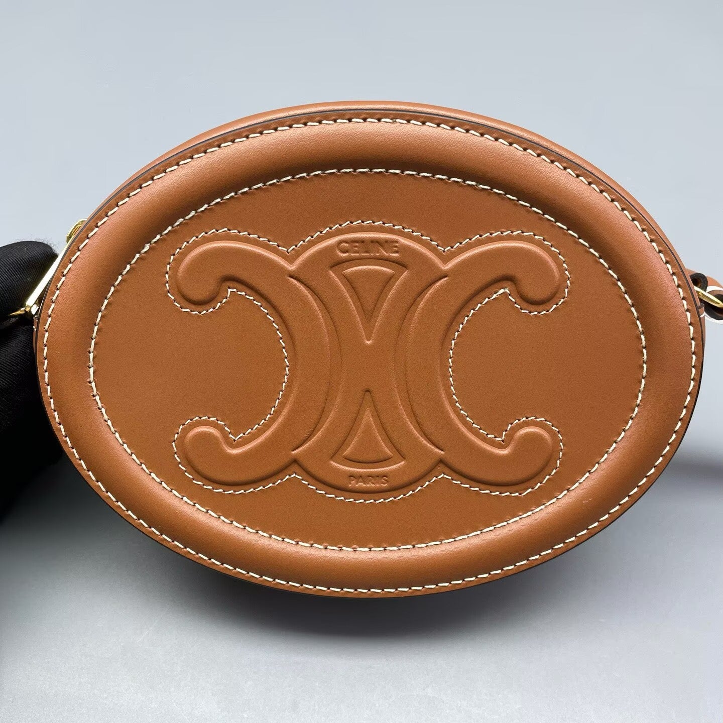 Celine - Triomphe Oval Bag - Leather - Caramel - (mini)