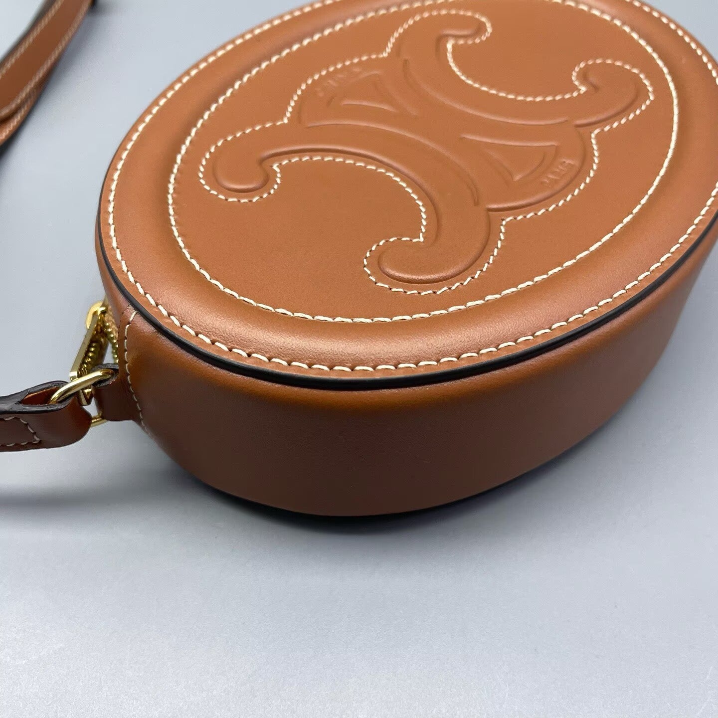 Celine - Triomphe Oval Bag - Leather - Caramel - (mini)