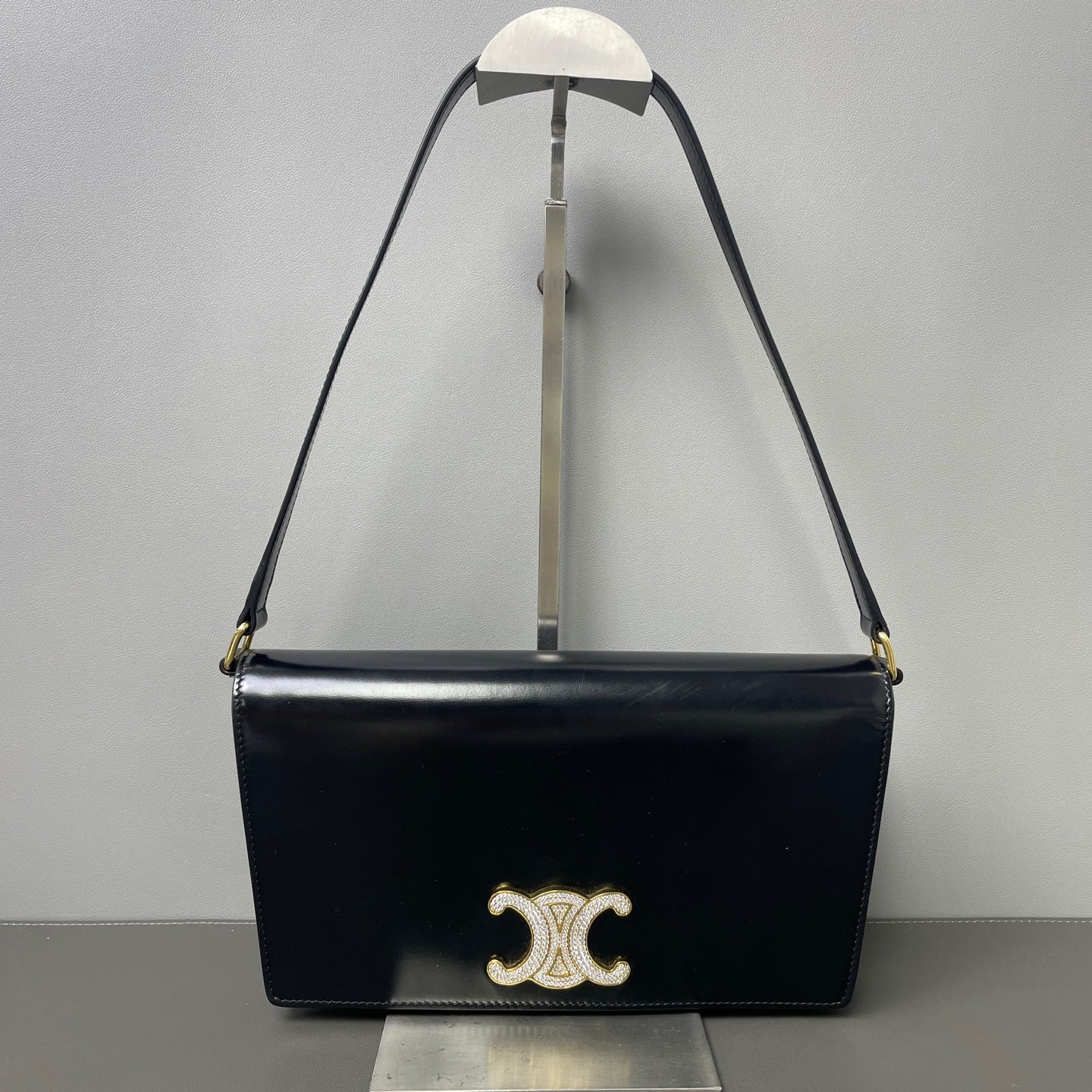 Celine - Triomphe - Patent leather - Black - (Small)