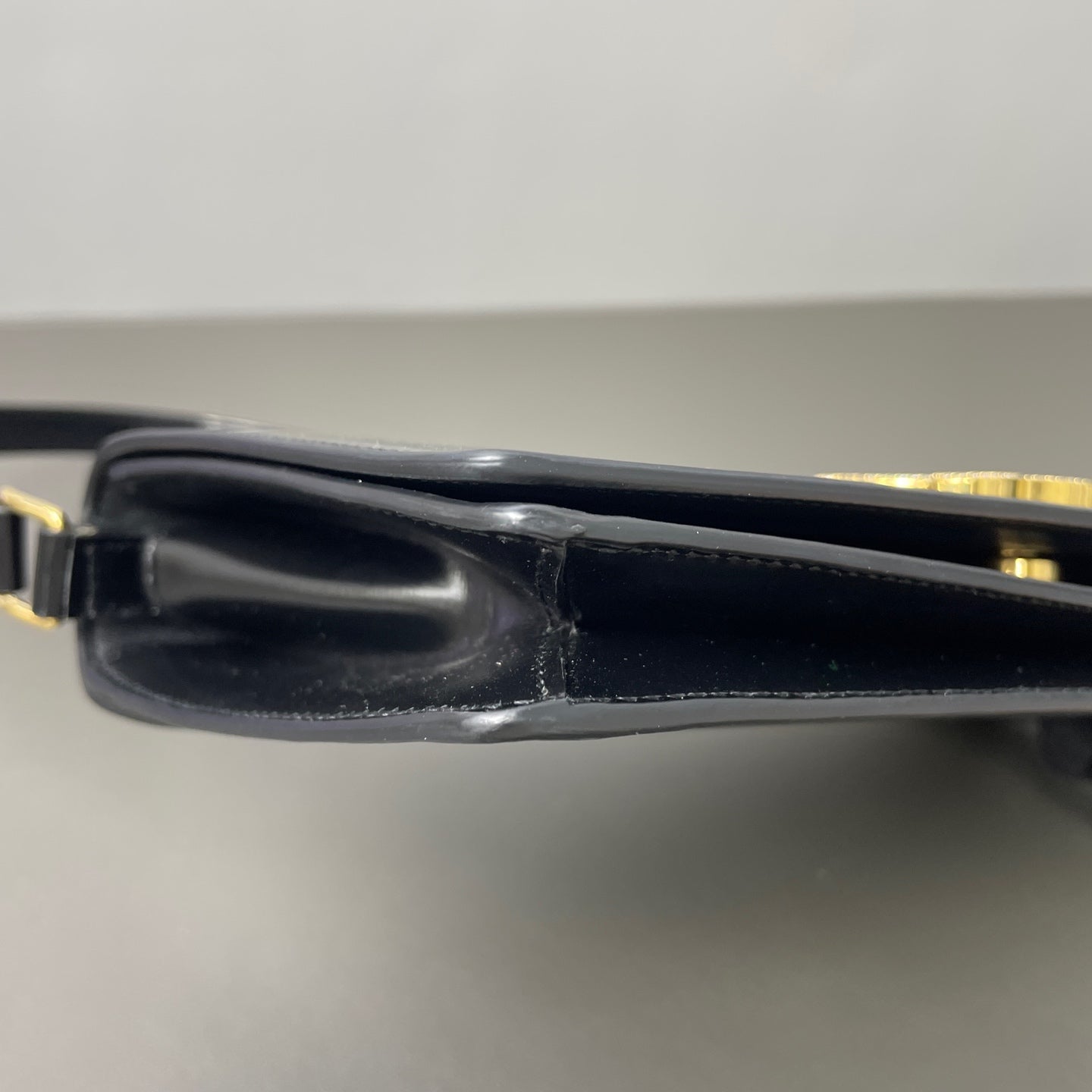 Celine - Triomphe - Patent leather - Black - (Small)