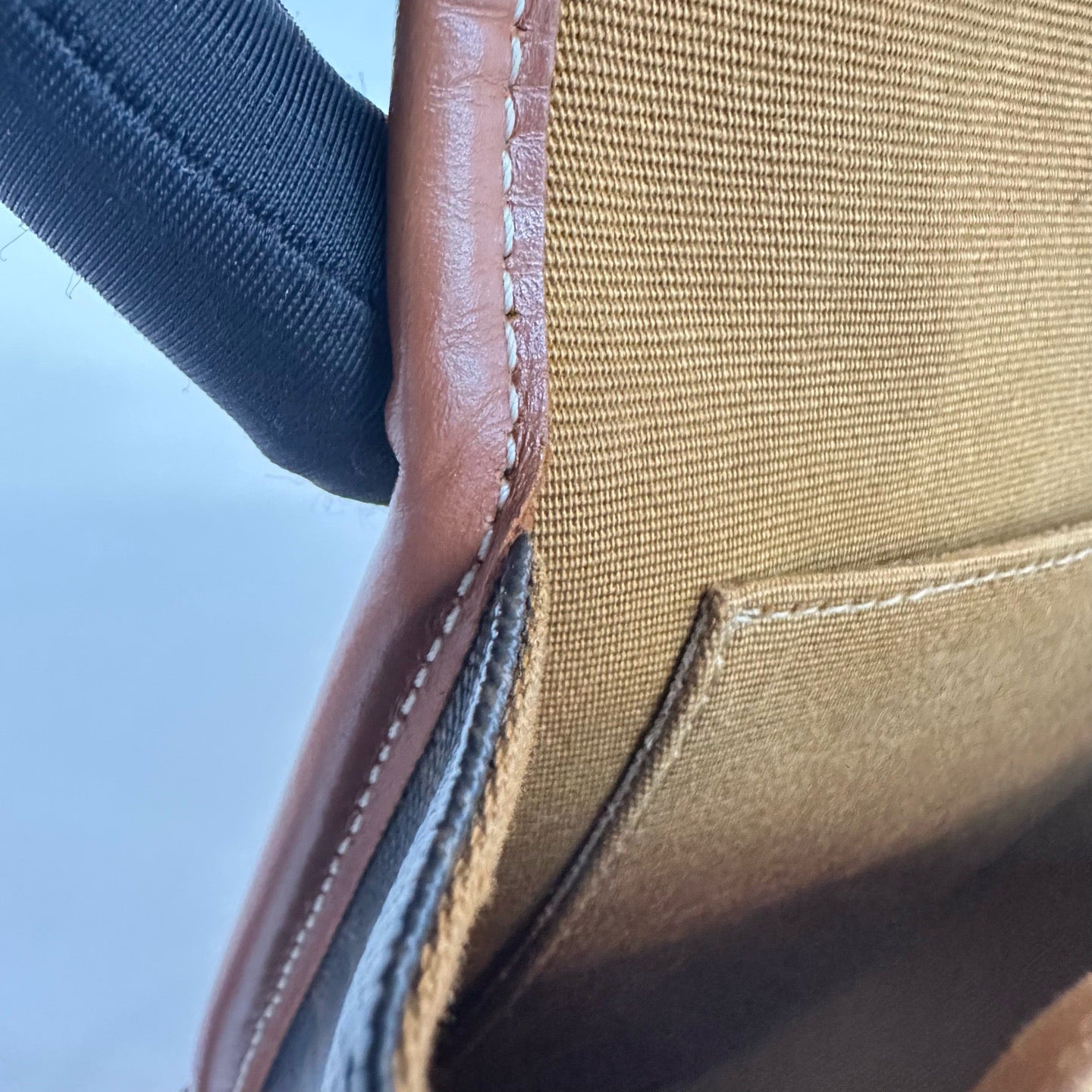 Celine - Triomphe Saddle Bag - Coated canvas with leather trim - Brown - (Small)
