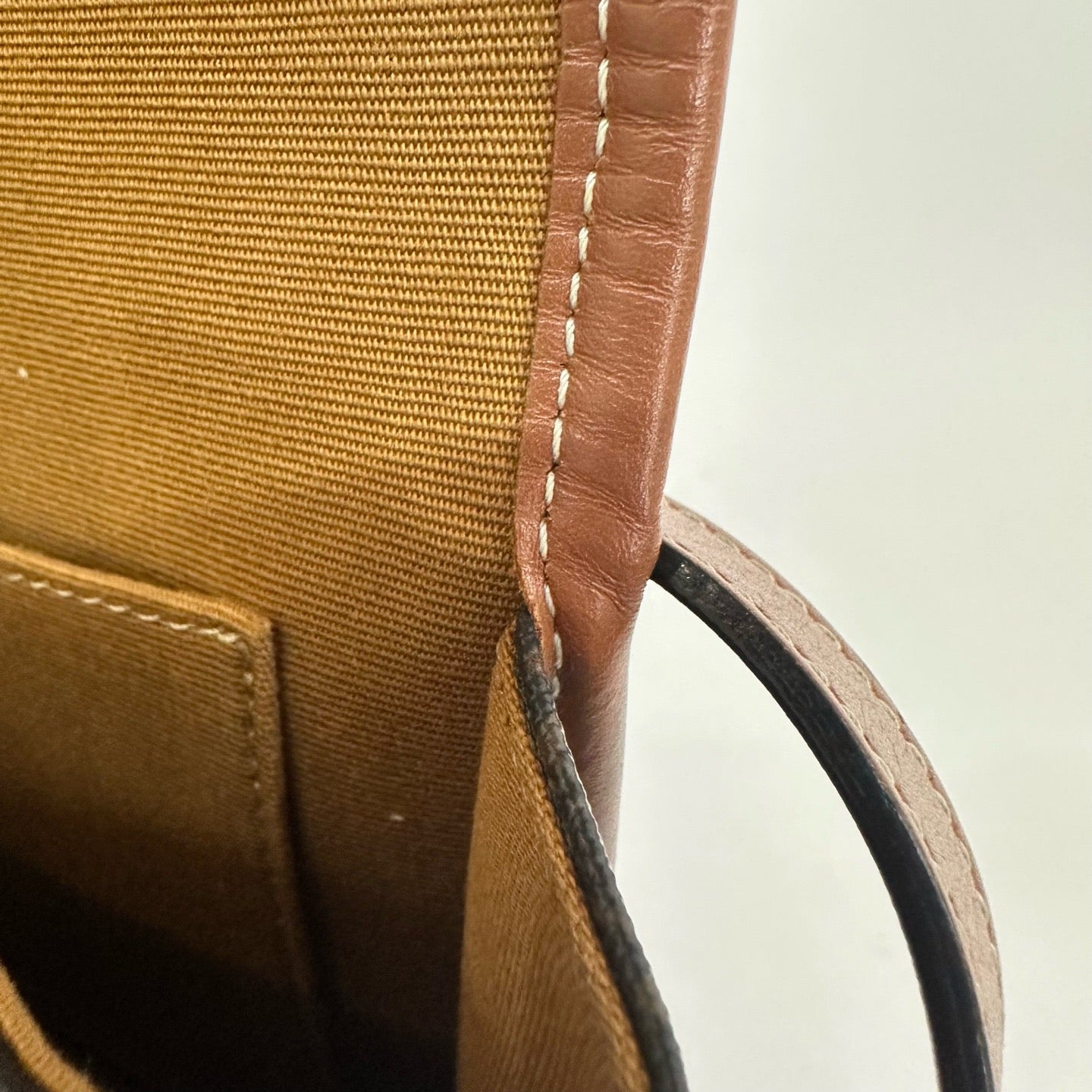 Celine - Triomphe Saddle Bag - Coated canvas with leather trim - Brown - (Small)