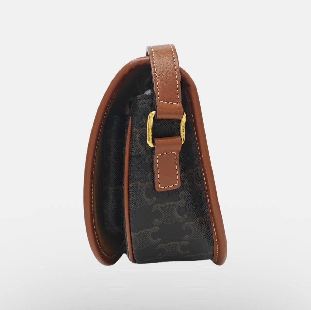 Celine - Triomphe Saddle Bag - Leather - Brown - (small)