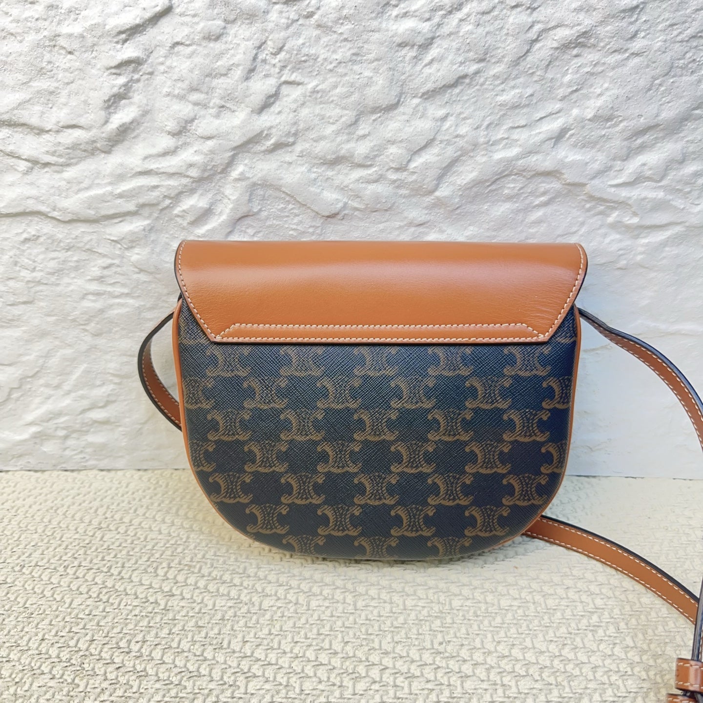 Celine - Triomphe Saddle Bag - Leather - Brown - (small)