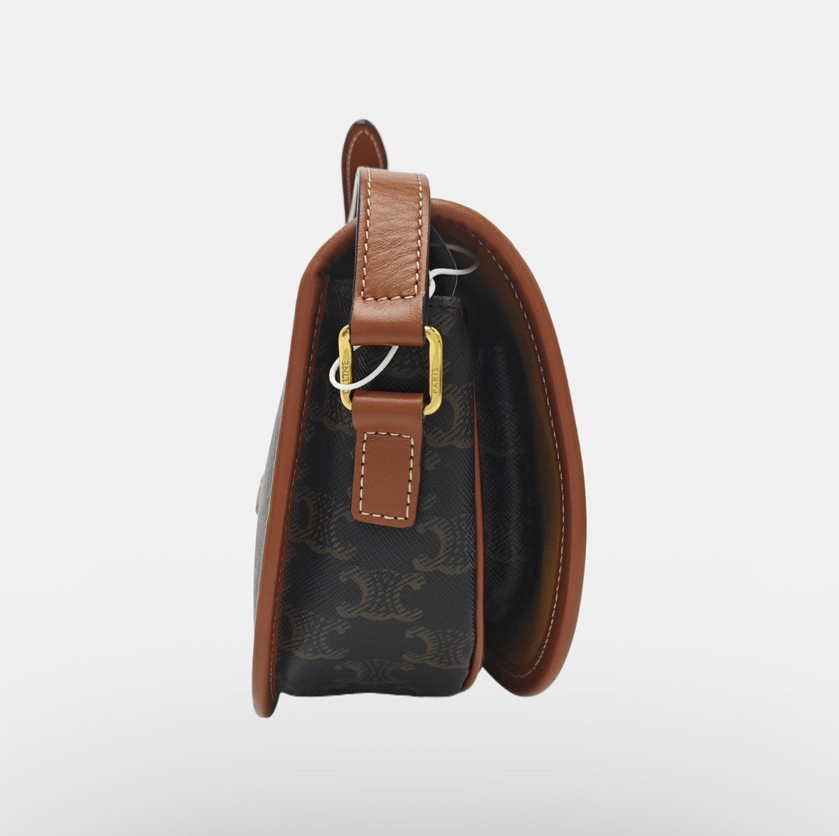 Celine - Triomphe Saddle Bag - Leather - Brown - (small)