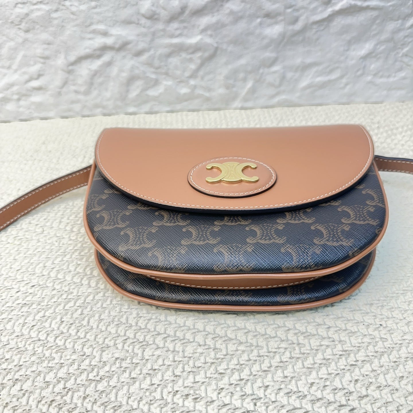 Celine - Triomphe Saddle Bag - Leather - Brown - (small)