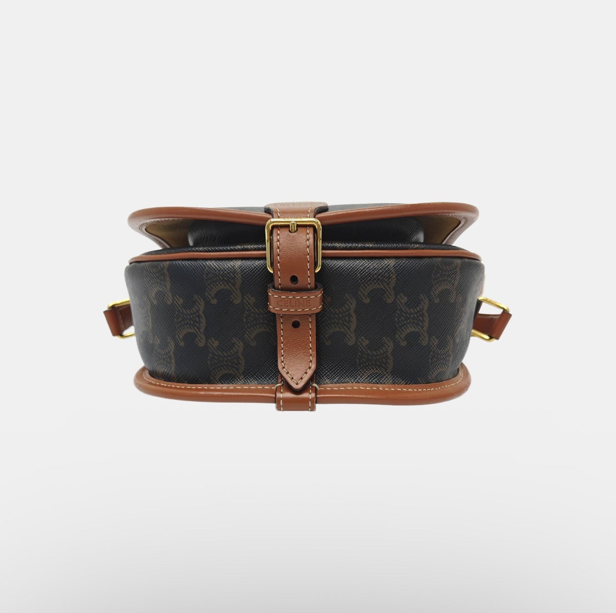 Celine - Triomphe Saddle Bag - Leather - Brown - (small)