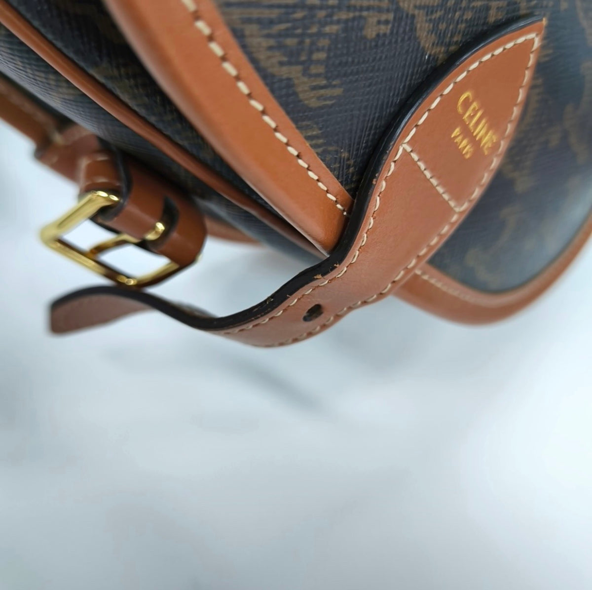 Celine - Triomphe Saddle Bag - Leather - Brown - (small)