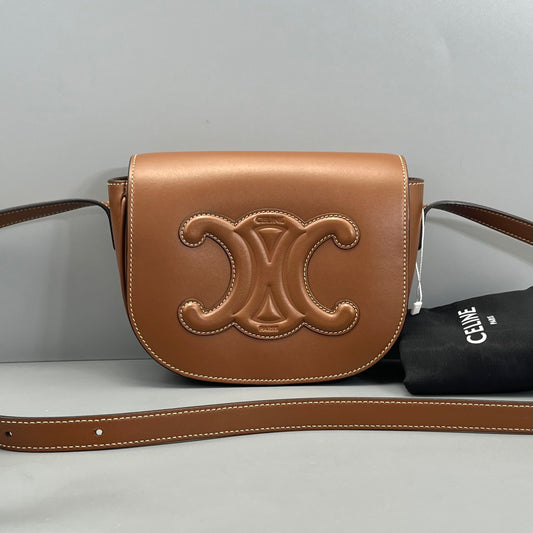Celine - Triomphe Saddle Bag - Leather - Camel - (mini)