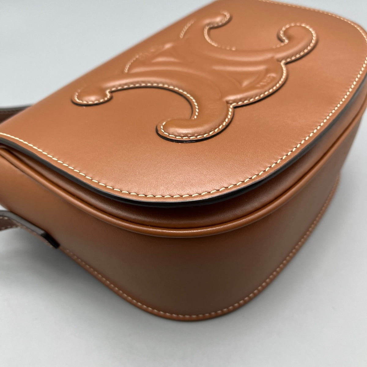 Celine - Triomphe Saddle Bag - Leather - Camel - (mini)