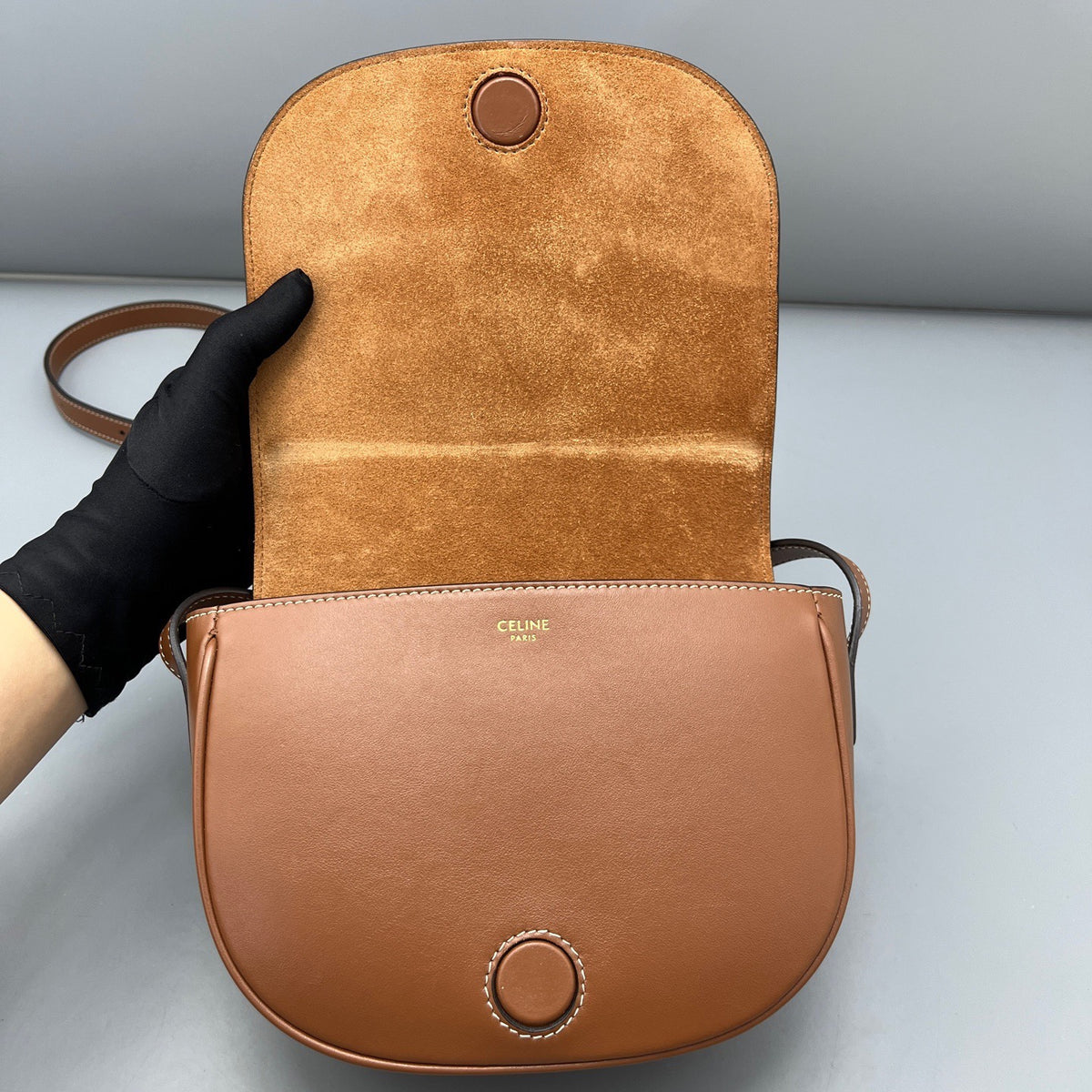 Celine - Triomphe Saddle Bag - Leather - Camel - (mini)